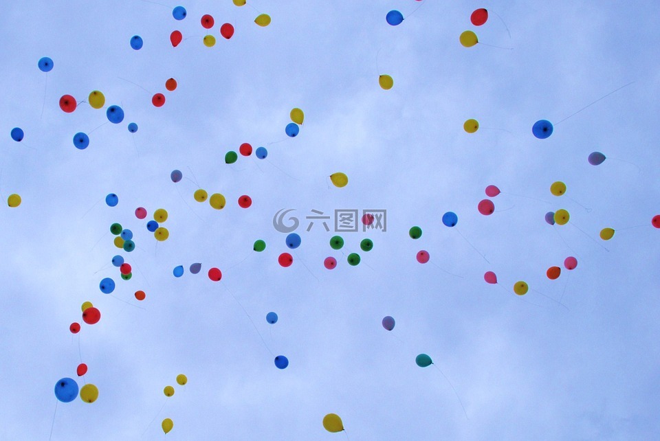 气球,多彩,飞行