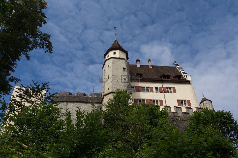 城堡,lenzburg,关闭伦茨堡