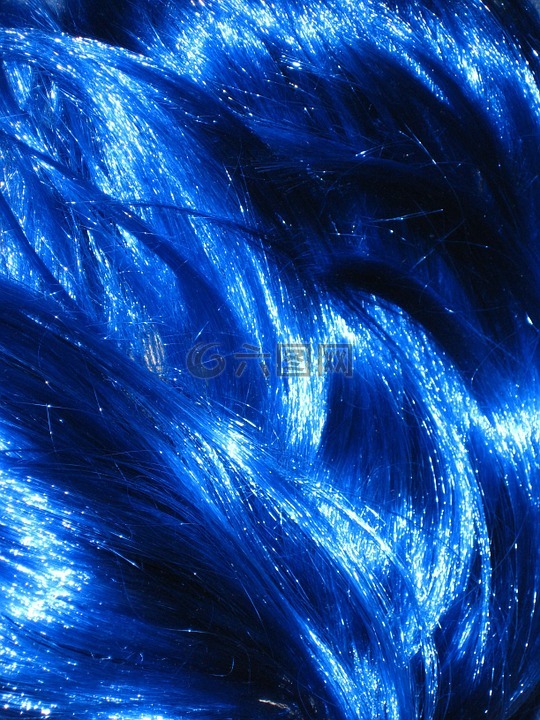 假发,蓝色,头发