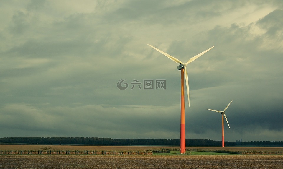 风车,可再生能源,景观