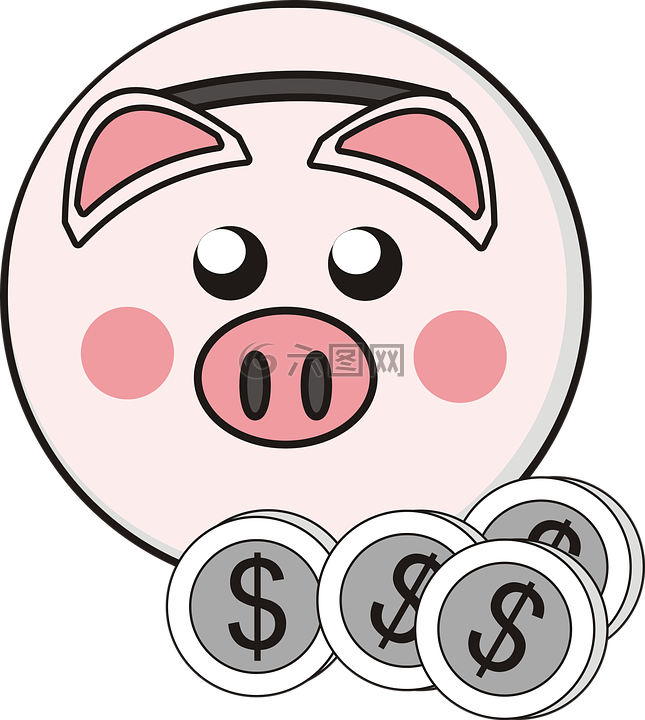 存钱罐,小猪,硬币