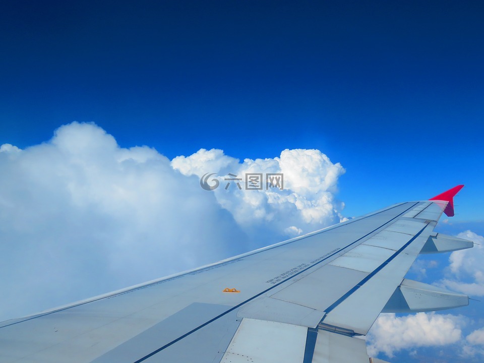 天空,飞机,云