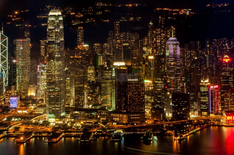 香港,城市,摩天大楼