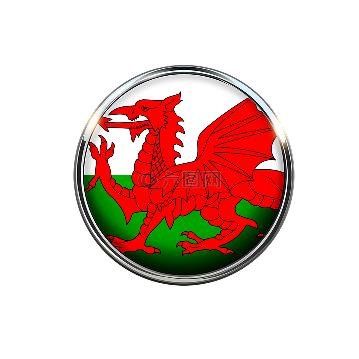 威尔士,标志,圆
