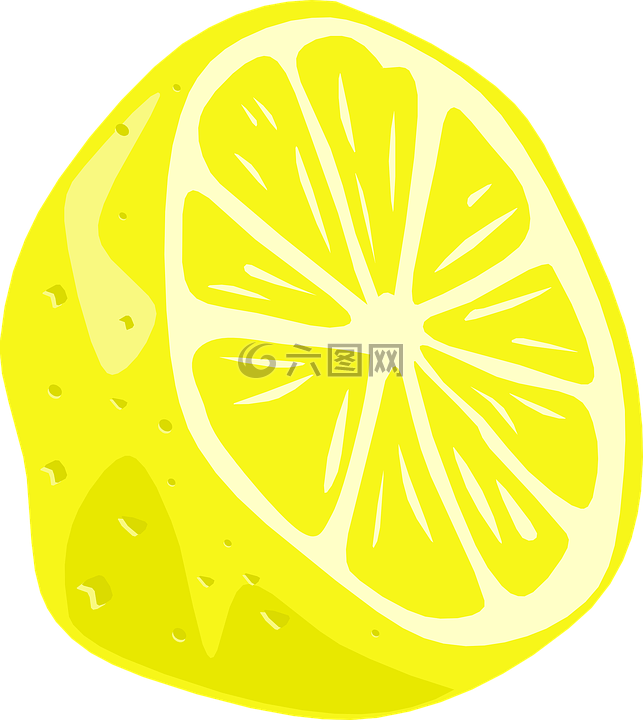 柠檬,一半,水果