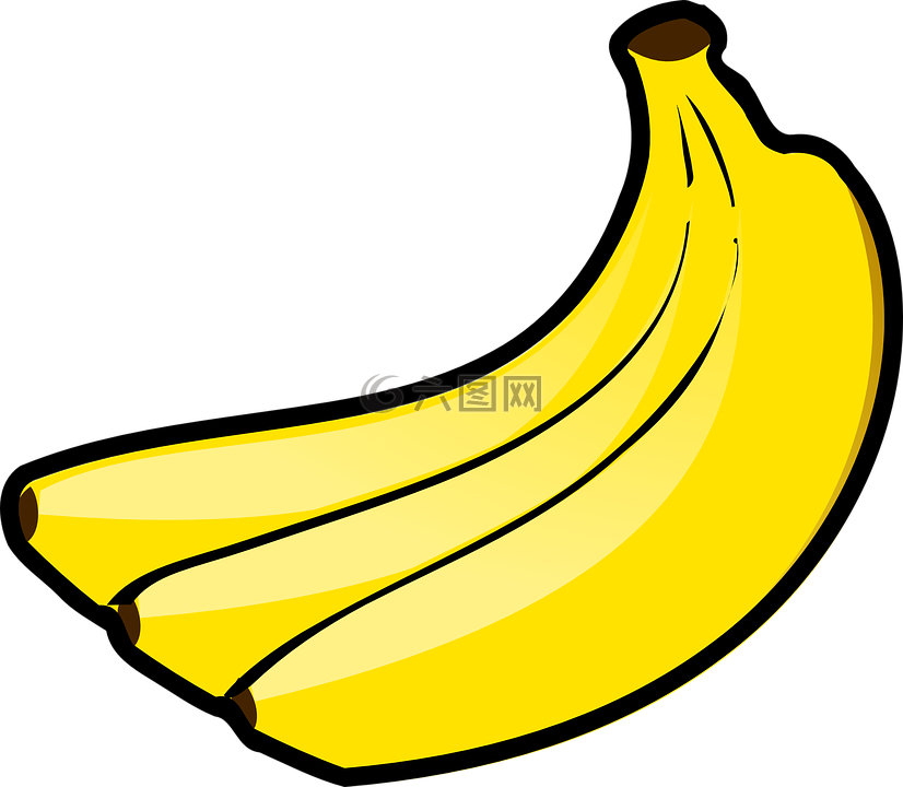 香蕉,束,水果