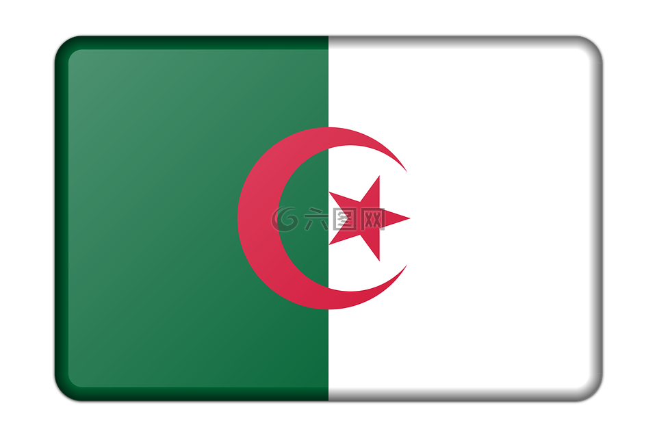 阿尔及利亚,旗帜,装修