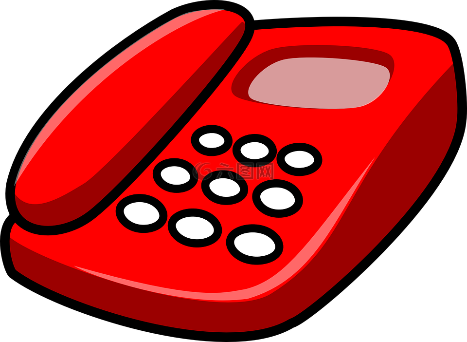 电话,红色,电信