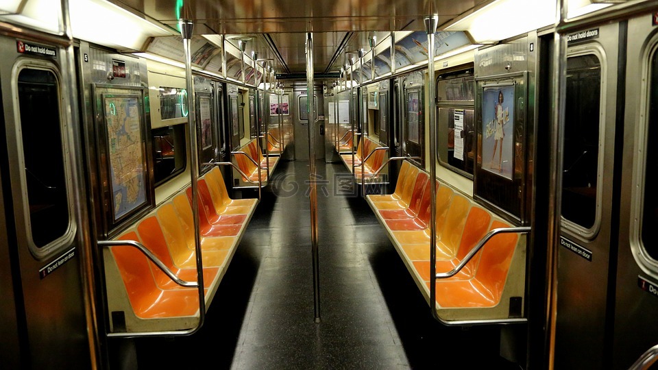 地铁,纽约,无人