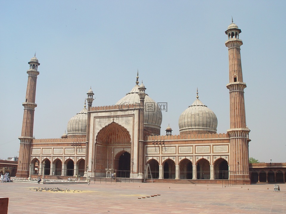 清真寺,新德里,印度