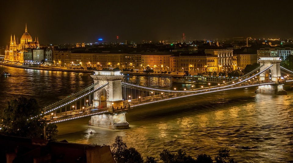布达佩斯,桥,水