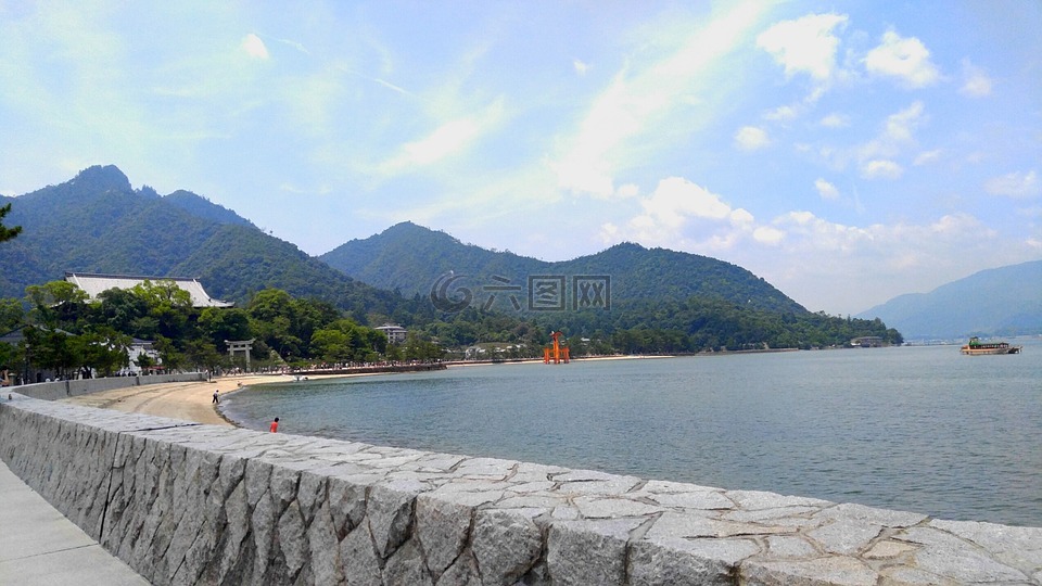 天空,海,干净的