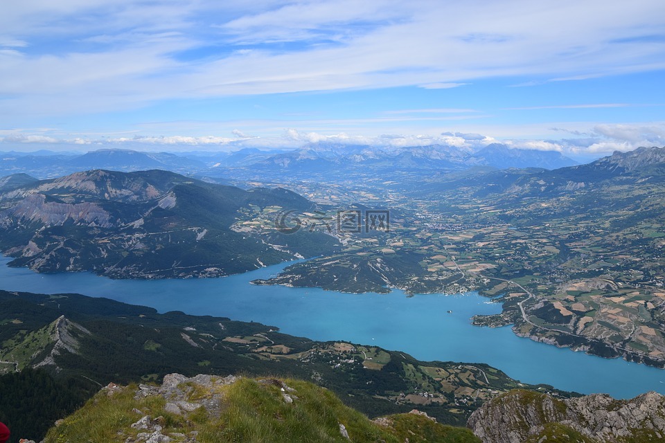 湖,温室ponçon湖,阿尔卑斯山