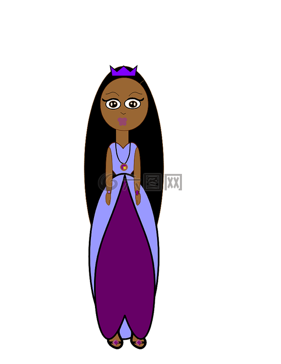 非裔美国人卡通,公主,绘制