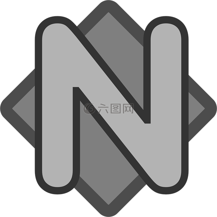 字母 n,徽标,金刚石