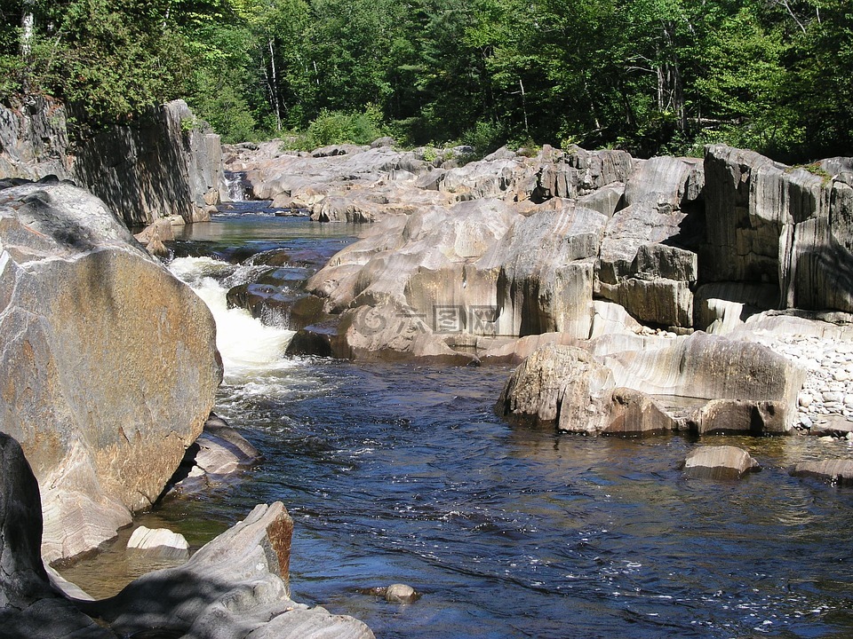 库斯峡谷,缅因州,河