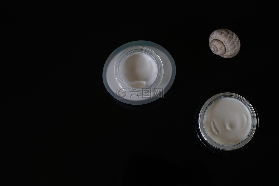 化妆品,面霜,外壳的蜗牛