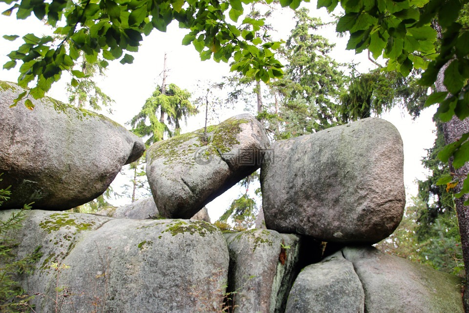 岩,景观,塞舌尔