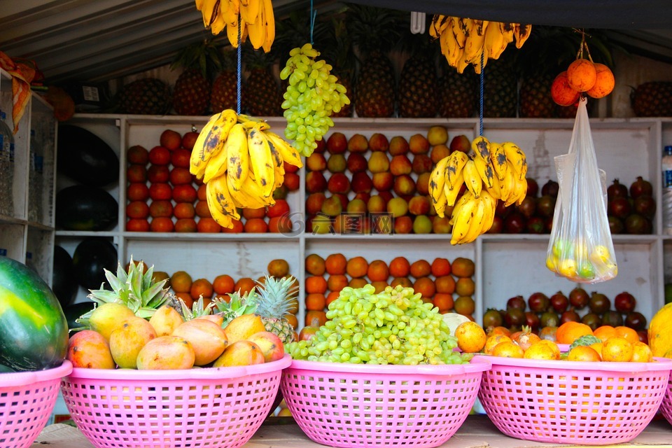 水果,水果摊,市场