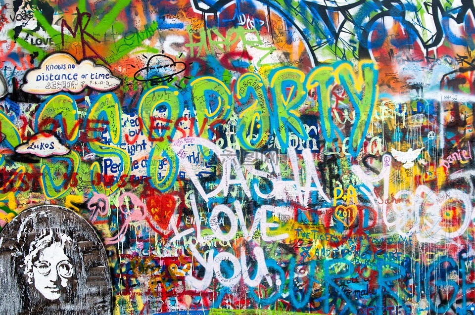 涂鸦,约翰 · 列侬墙,墙