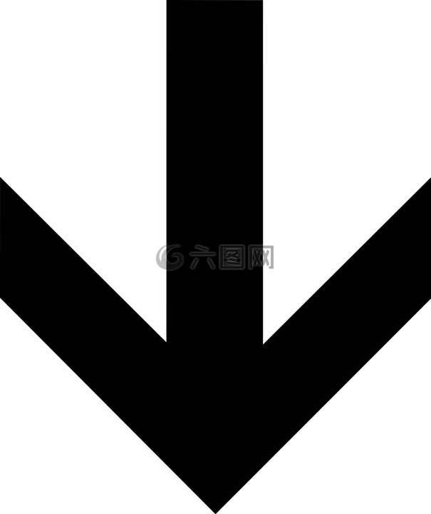 向下,箭头,固体