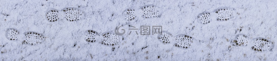雪,脚印,痕迹