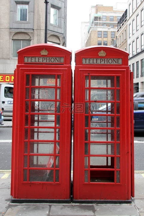 公用电话亭,红色,伦敦