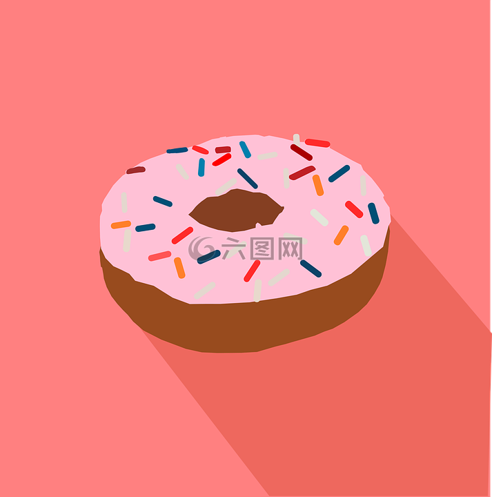 甜甜圈,圆环图,快餐