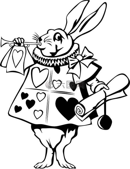 兔,爱丽丝梦游仙境,字符