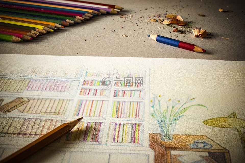 绘图,铅笔,颜色
