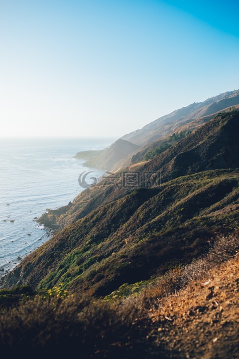 悬崖,海岸,海景