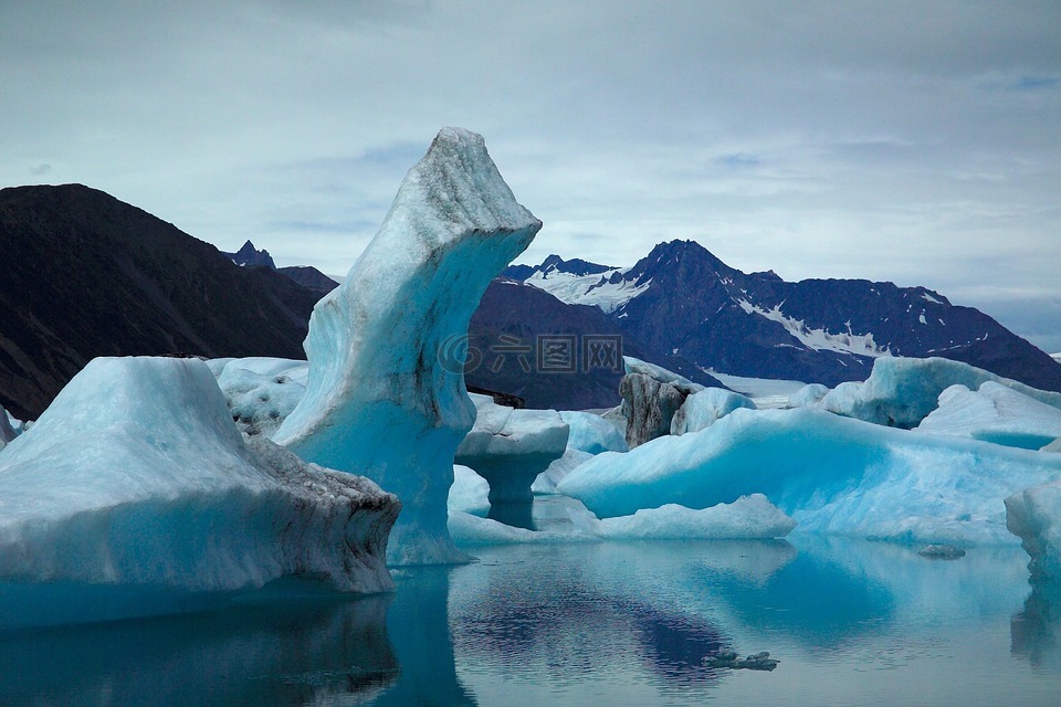 冰川,景观,海洋