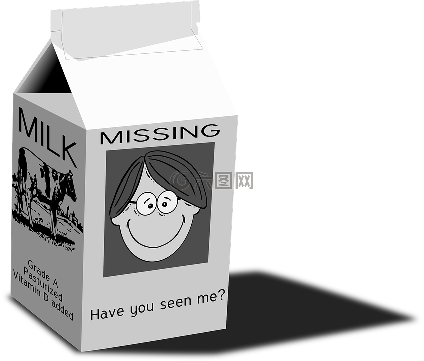 牛奶盒,牛奶,失踪