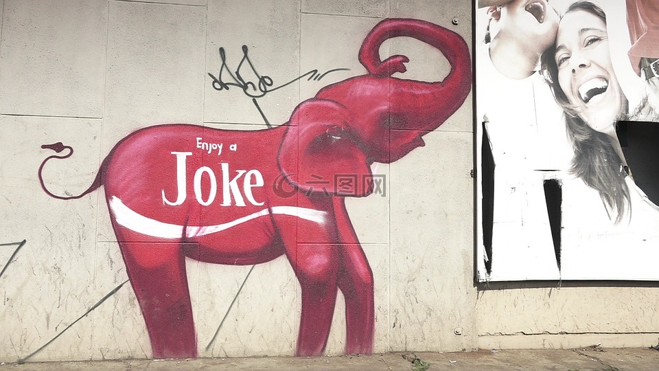 涂鸦,大象,笑话