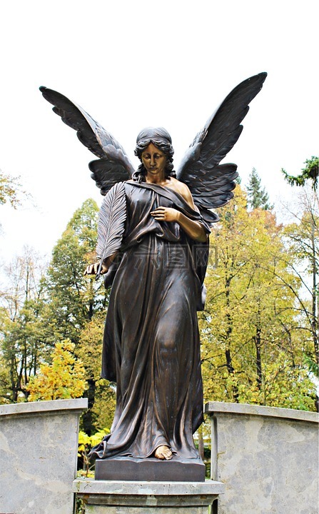天使,雕塑,铜像