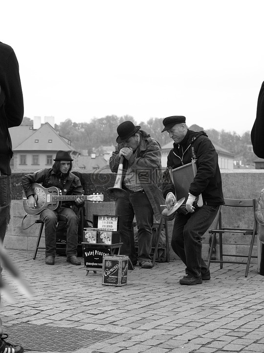 街头音乐家,布拉格,查理大桥