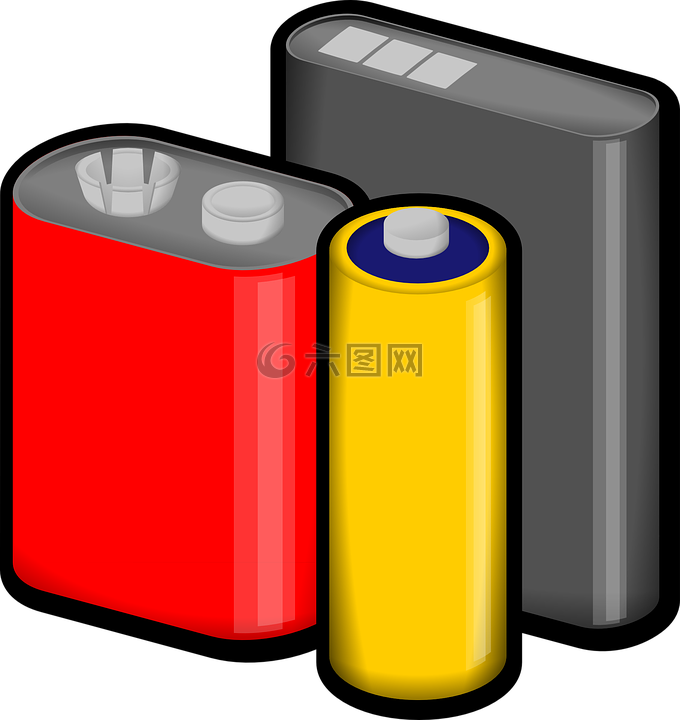 电池,红色,黄色