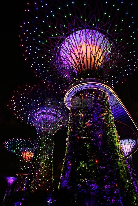 花园的海湾,新加坡,音乐的光