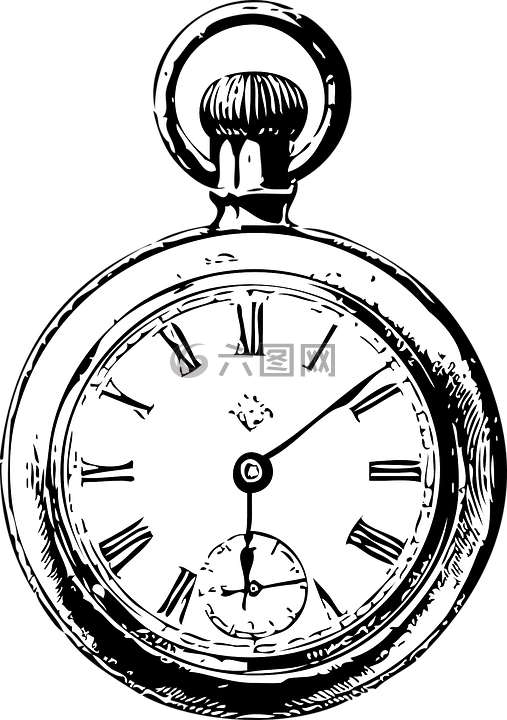 钟表,手表,黑色和白色