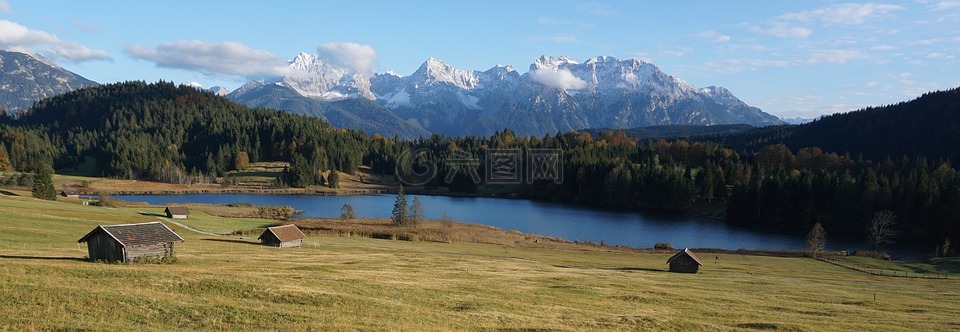 湖,山,garmisch