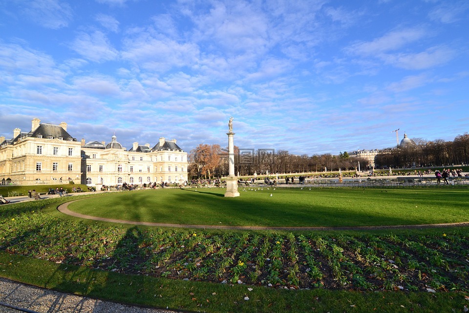 卢森堡公园,巴黎,草坪
