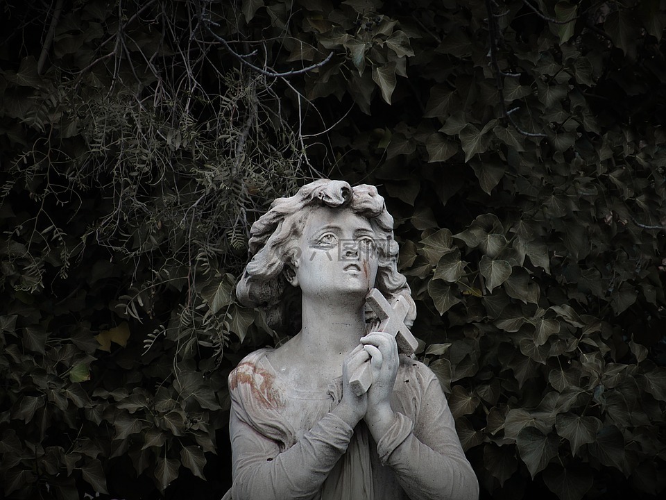 雕像,悲伤,忧郁