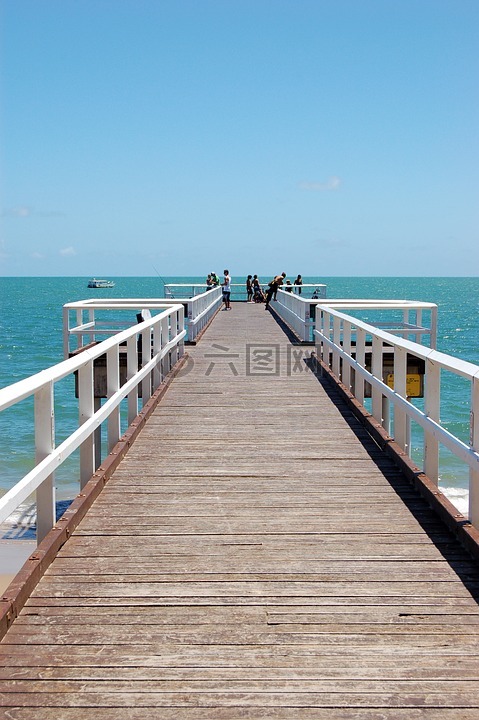 海,浮桥,假日