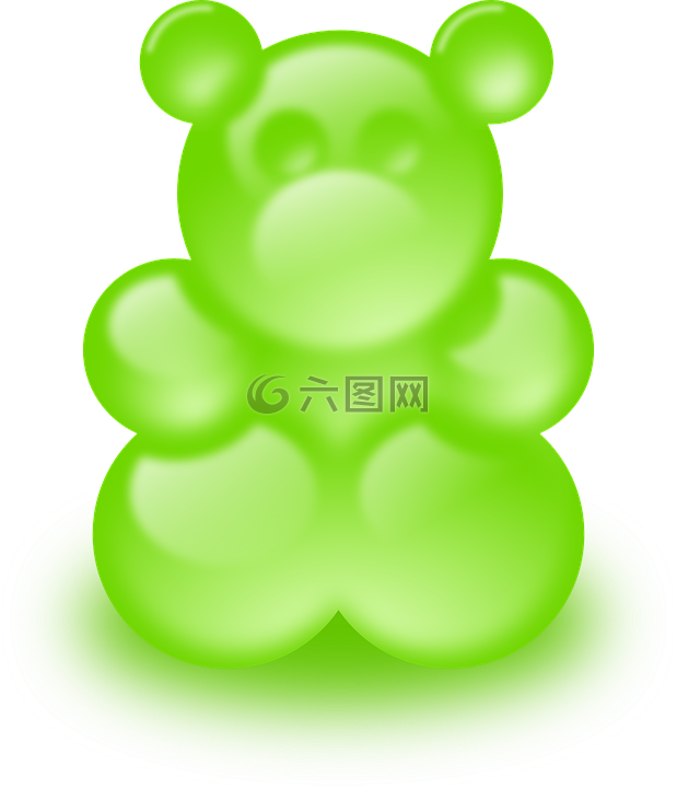 熊,绿色,软糖熊