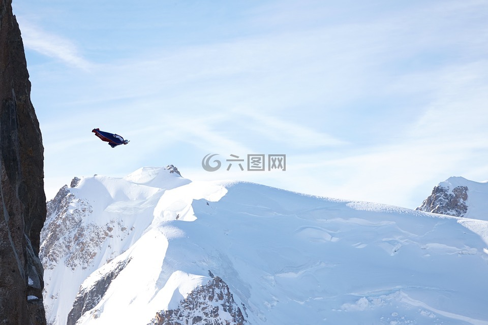 南针峰,wingsuit,山
