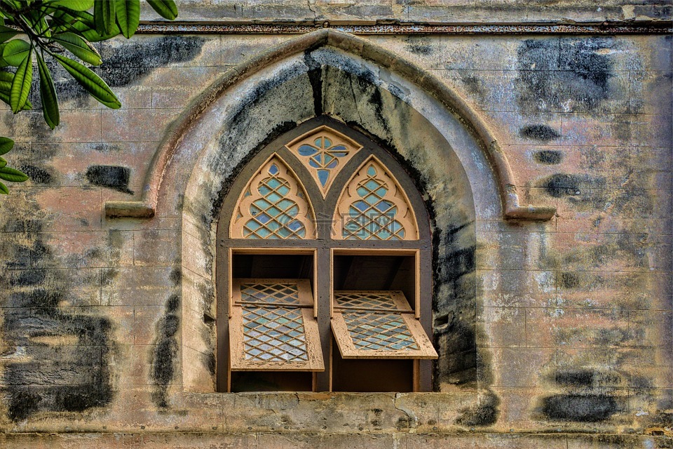 教堂,窗口,巴巴多斯