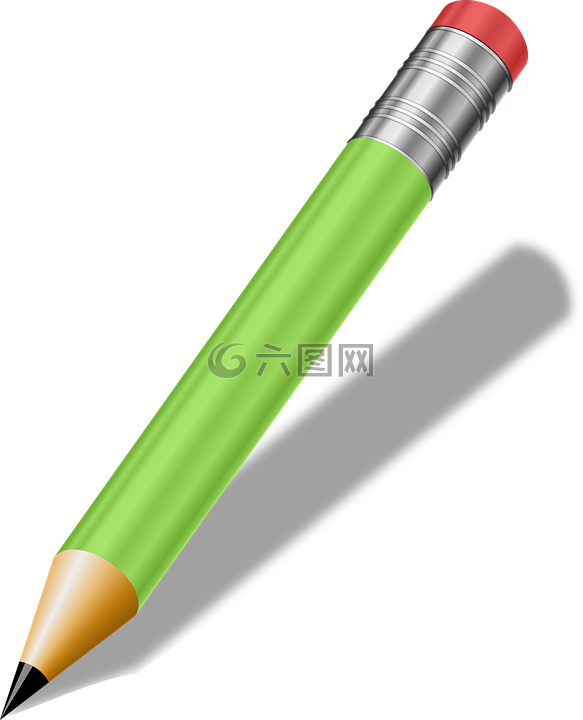 铅笔,绿色,书写工具