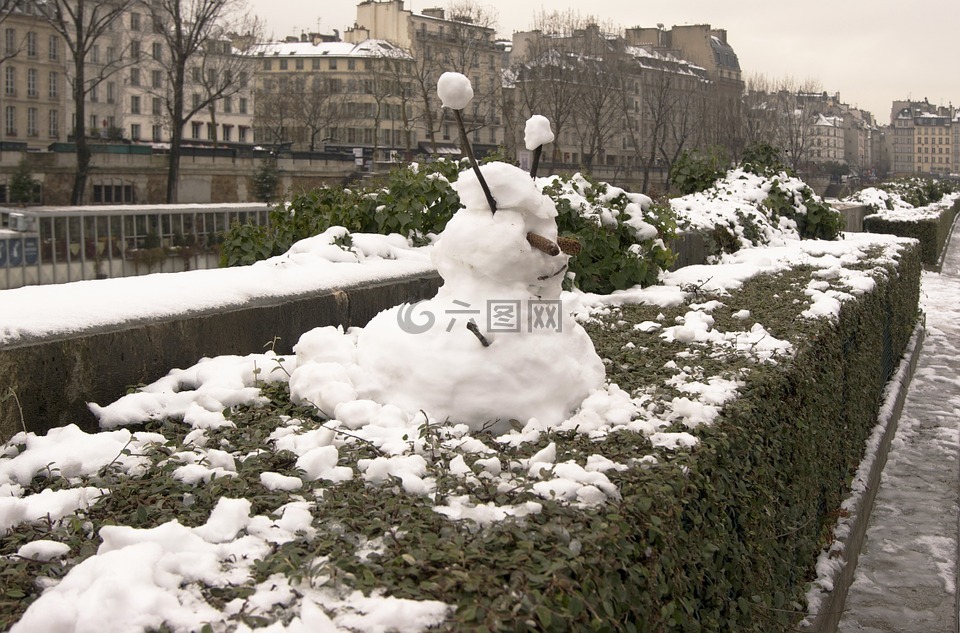 雪,雕塑,雪的人