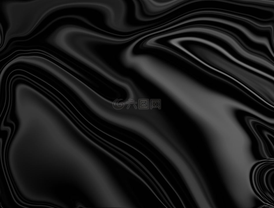 波,抽象,黑色