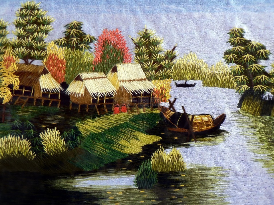 挂毯,景观,越南